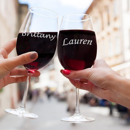 Personalized Wine Glass With Stem - Engraved with Your Custom Text