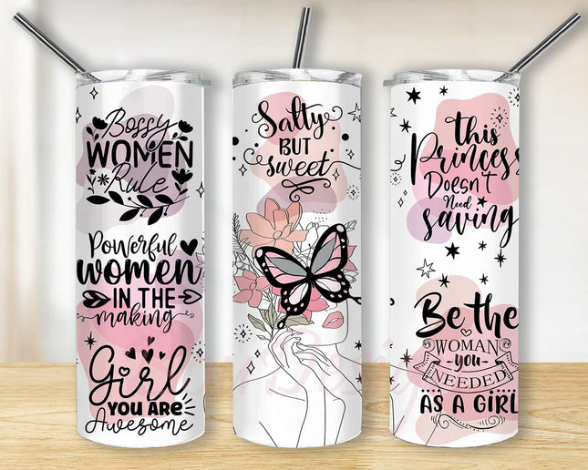 Skinny Sublimation Tumblers with Lid and Straw, 20oz Stainless Steel Straight Tumbler Bulk, Vacuum Insulated Coffee Mug for Home, Office, Travel, DIY